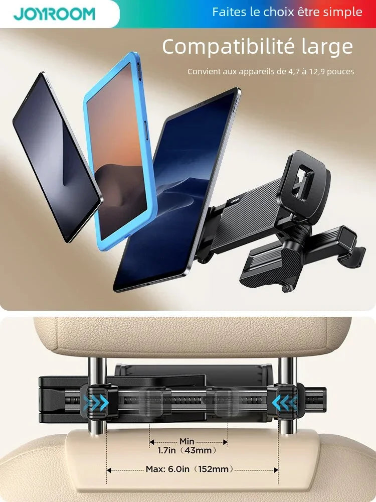 Support Tablette & Smartphone – Appui-tête Voiture avec Bras Pliable