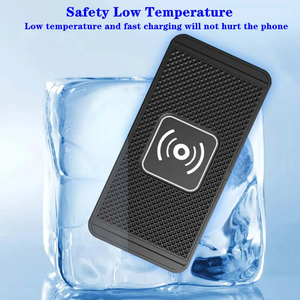 Chargeur Sans Fil Voiture 15W – Pad en Silicone Universel