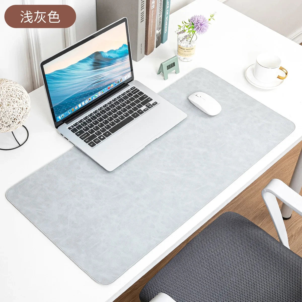 Tapis de Bureau en Cuir PU – Grande Surface Antidérapante