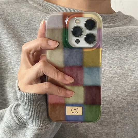 Coque Colorée Dopamine Carreaux – Style Fun & Transparent