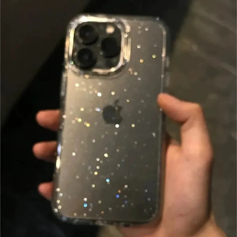 Coque Transparente Pailletée en Silicone Souple