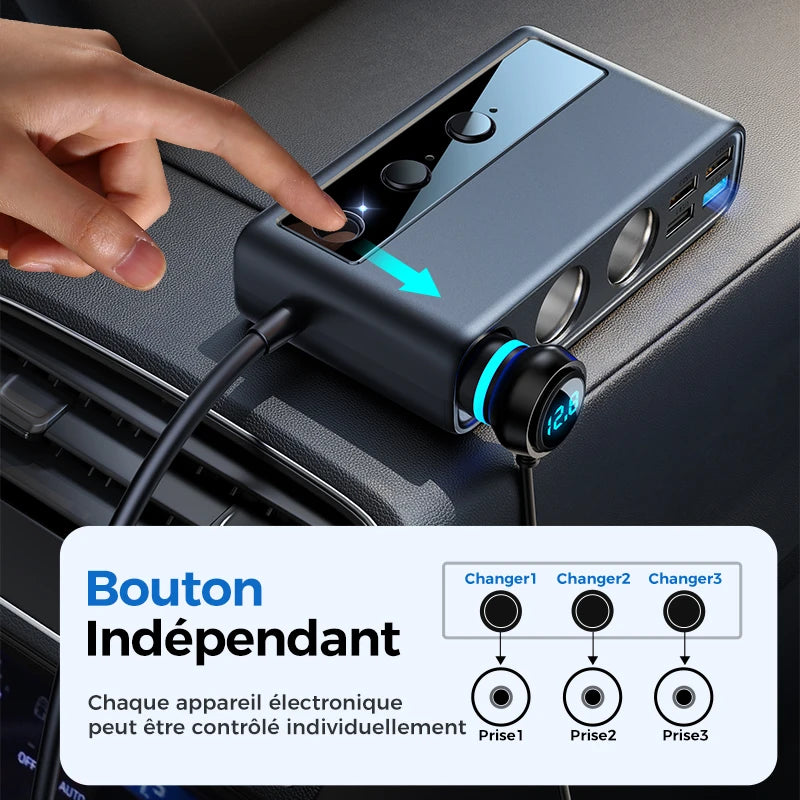 Chargeur Allume-Cigare 9-en-1 – 154W Ultra-Puissant