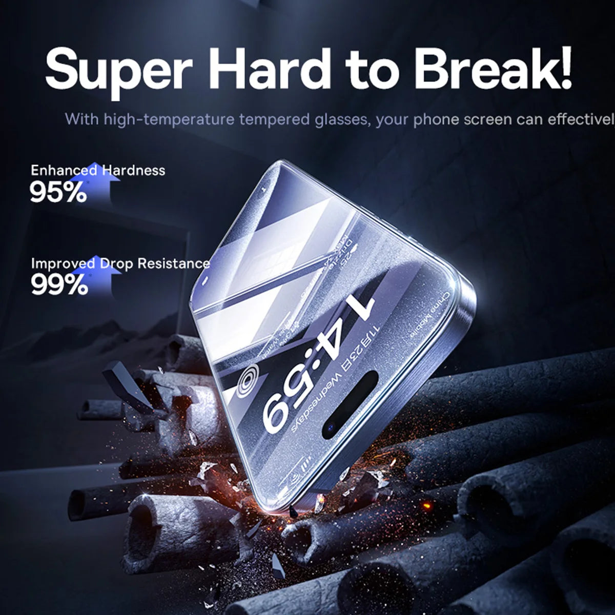 Baseus Verre Trempé HD & Anti-Espion – Pour iPhone