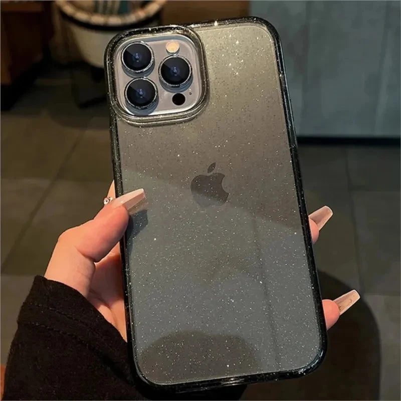 Coque Transparente Pailletée en Silicone Souple