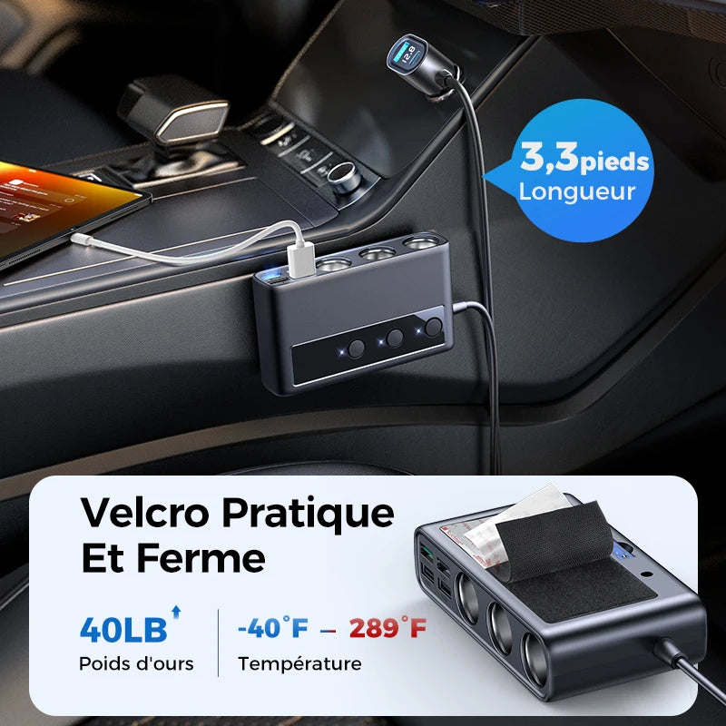 Chargeur Allume-Cigare 9-en-1 – 154W Ultra-Puissant