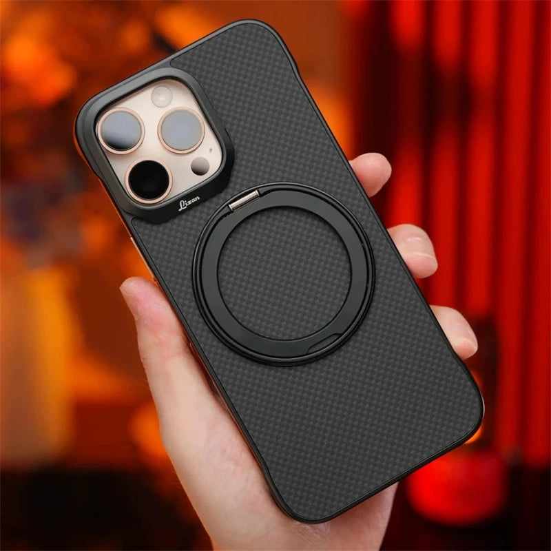 Coque Fibre de Carbone avec Support Magnétique