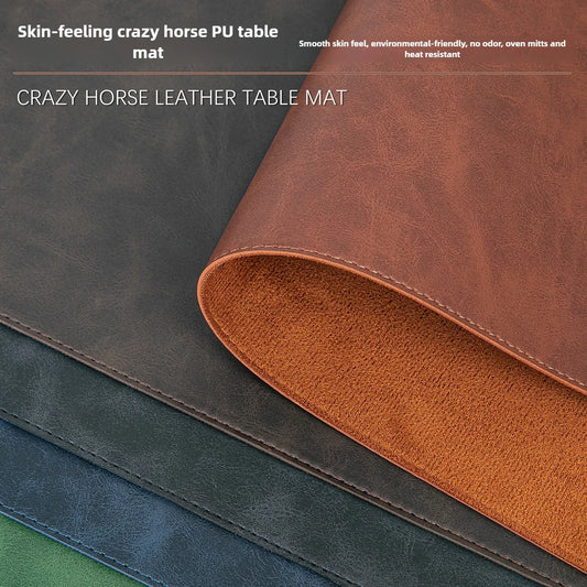 Tapis de Bureau en Cuir PU – Grande Surface Antidérapante