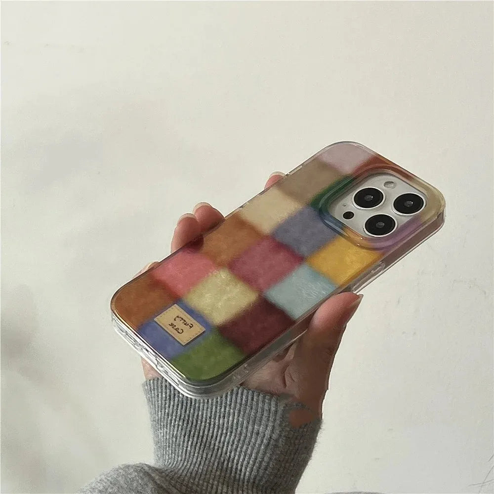 Coque Colorée Dopamine Carreaux – Style Fun & Transparent