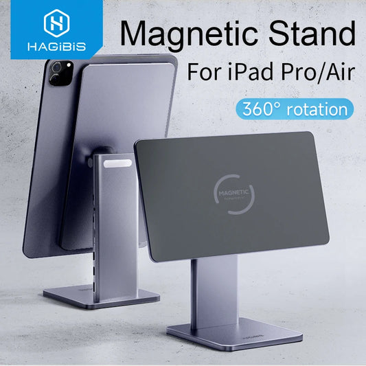 Hagibis Support Magnétique Pliable pour iPad + Hub USB-C Intégré