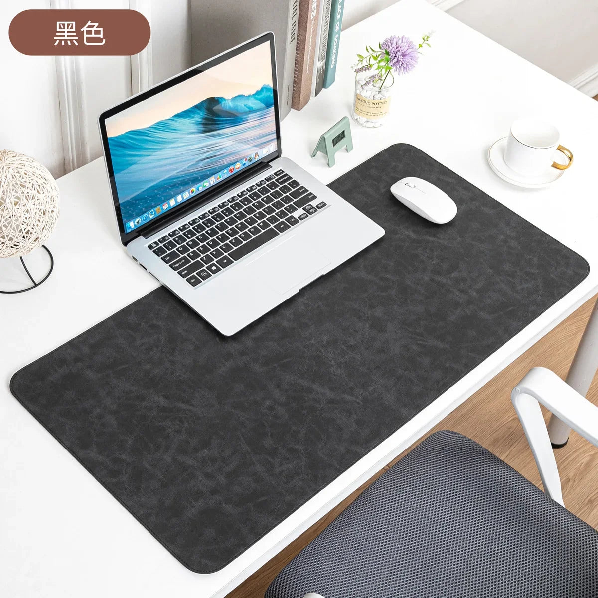 Tapis de Bureau en Cuir PU – Grande Surface Antidérapante