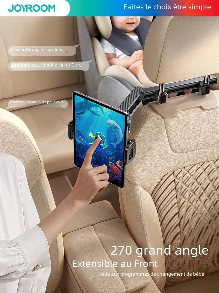 Support Tablette & Smartphone – Appui-tête Voiture avec Bras Pliable