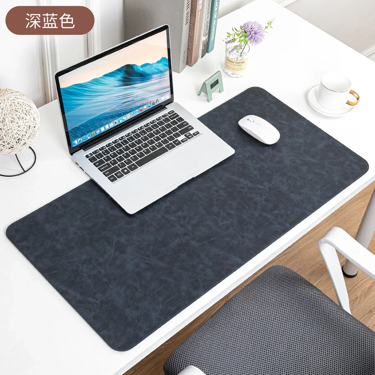 Tapis de Bureau en Cuir PU – Grande Surface Antidérapante