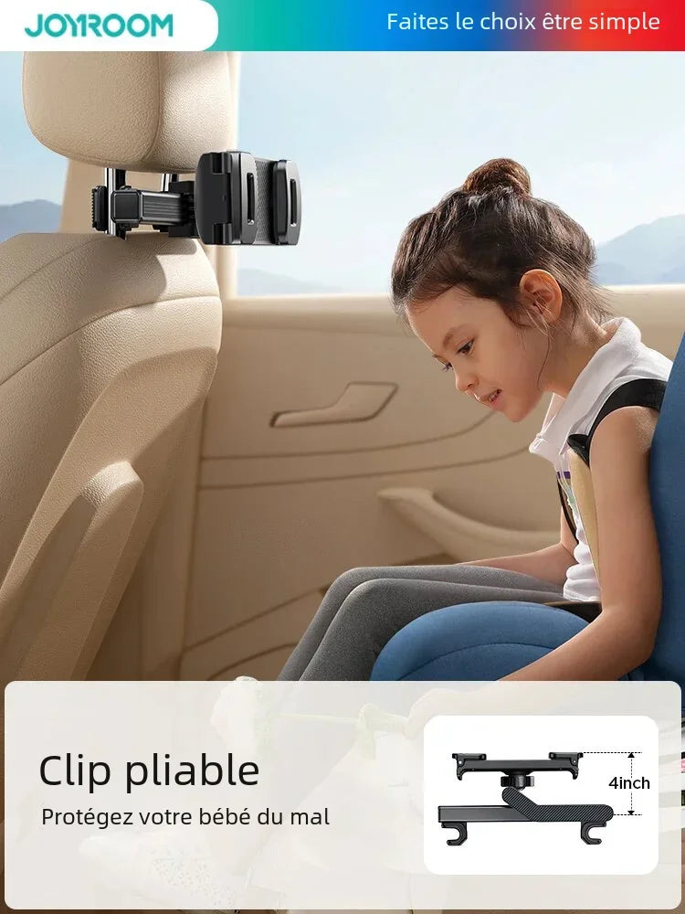 Support Tablette & Smartphone – Appui-tête Voiture avec Bras Pliable