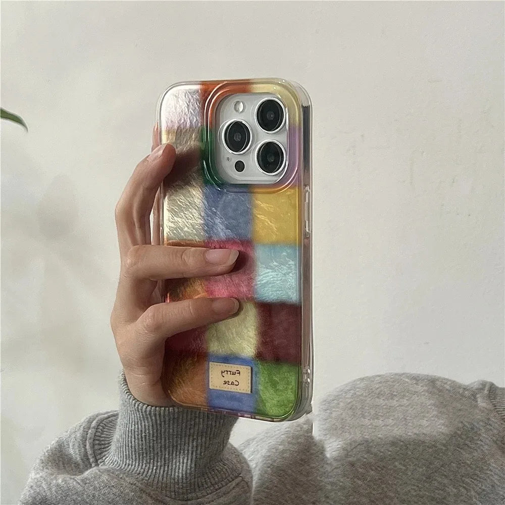 Coque Colorée Dopamine Carreaux – Style Fun & Transparent